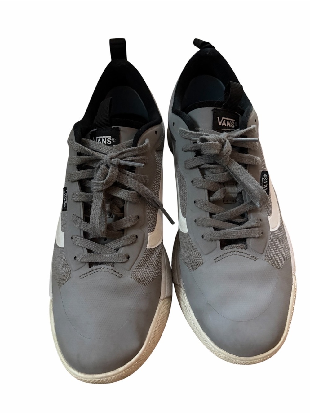 Vans Men's Gray and White Low-Top Sneakers